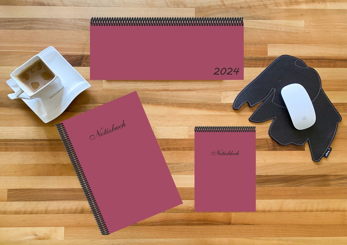 Schreibtisch-Set m. 1 Kalender m. 1 Beilage m. 1 Beilage 3 Teile
