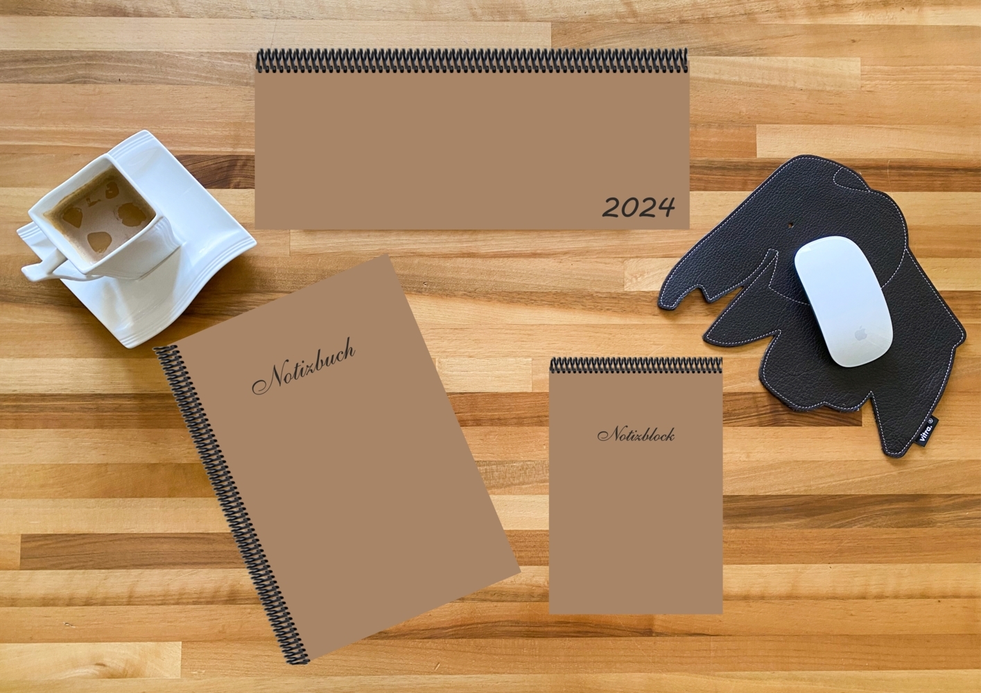Schreibtisch-Set m. 1 Kalender m. 1 Beilage m. 1 Beilage 3 Teile