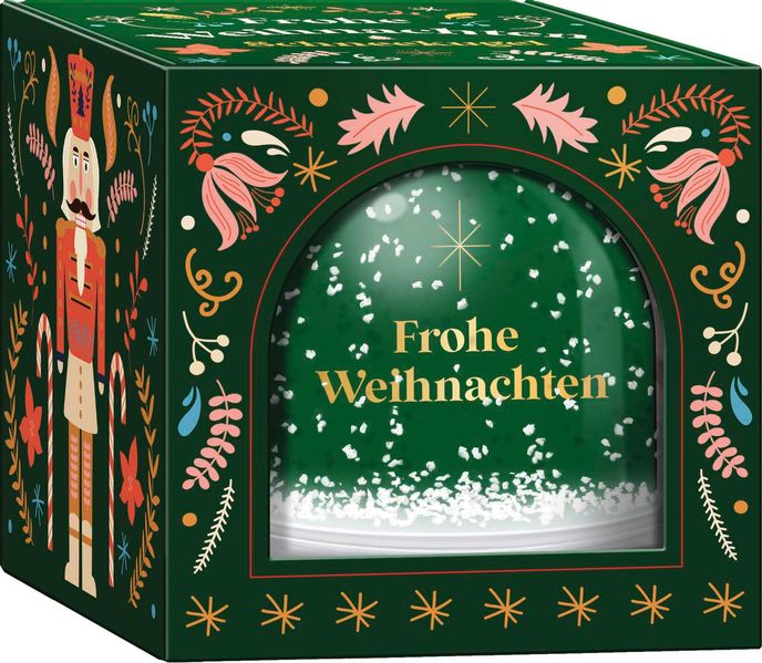 Weihnachtswunderland Schneekugel groß zum Selbstgestalten: Frohe Weihnachten / Nussknacker