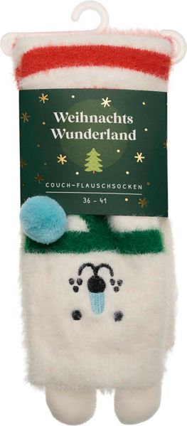 Weihnachtswunderland Couch-Flauschsocken Eisbär Größe 36-41