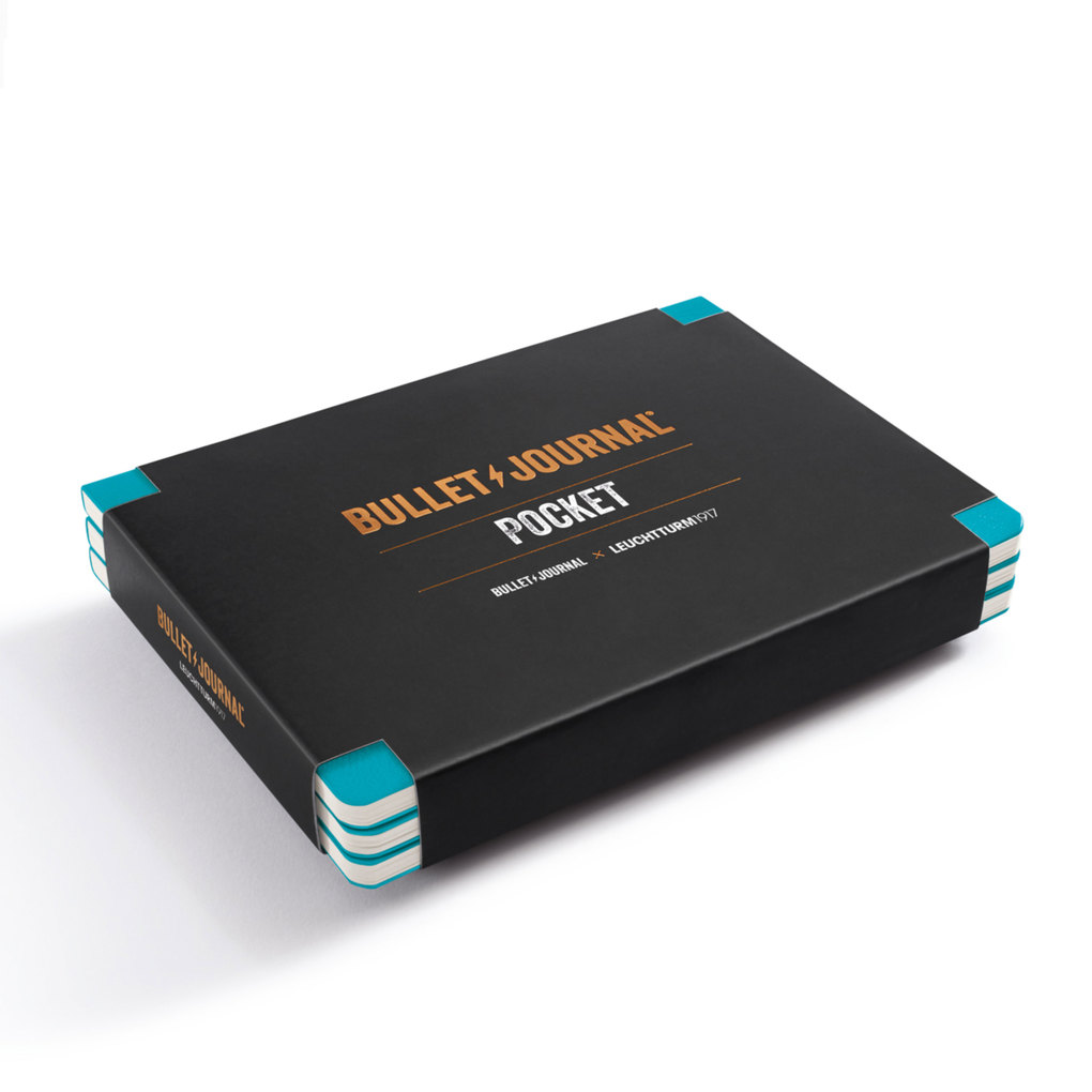 Leuchtturm1917 Bullet Journal Pocket 46 Nummerierte Doppelseiten Dotted Turquoise25 3er Pack