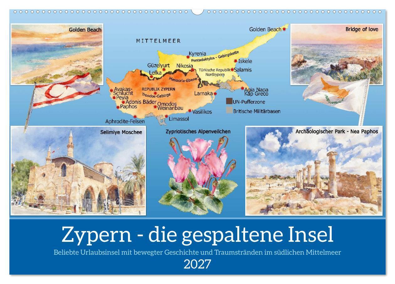 Zypern - die gespaltene Insel (Wandkalender 2027 DIN A2 quer) CALVENDO Monatskalender