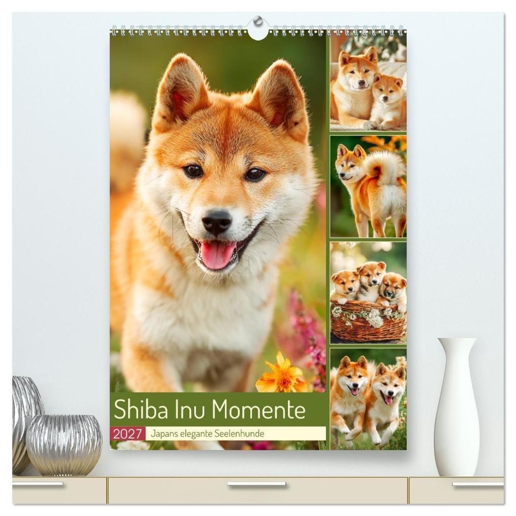 Shiba Inu Momente. Japans elegante Seelenhunde (hochwertiger Premium Wandkalender 2027 DIN A2 hoch) Kunstdruck in Hochglanz