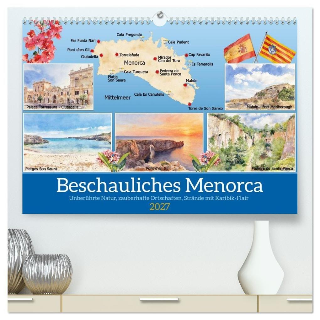 Beschauliches Menorca (hochwertiger Premium Wandkalender 2027 DIN A2 quer) Kunstdruck in Hochglanz