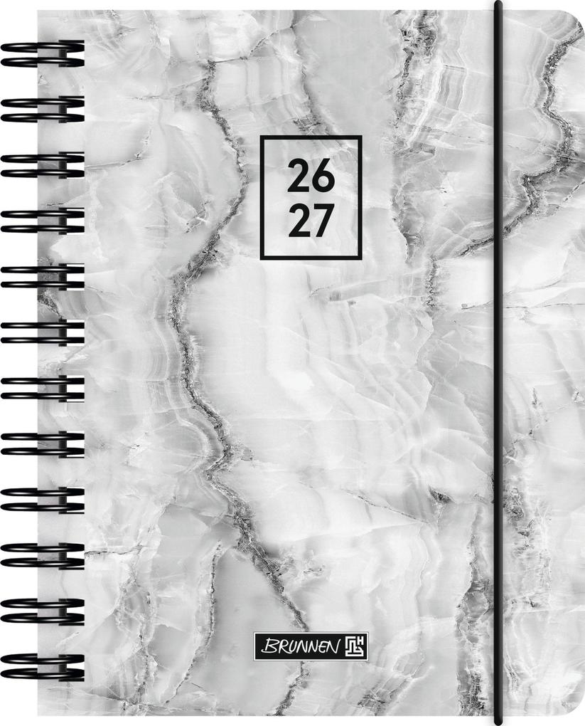 Schülerkalender 2026/2027 'Grey Marble' | A6 Kunststoff