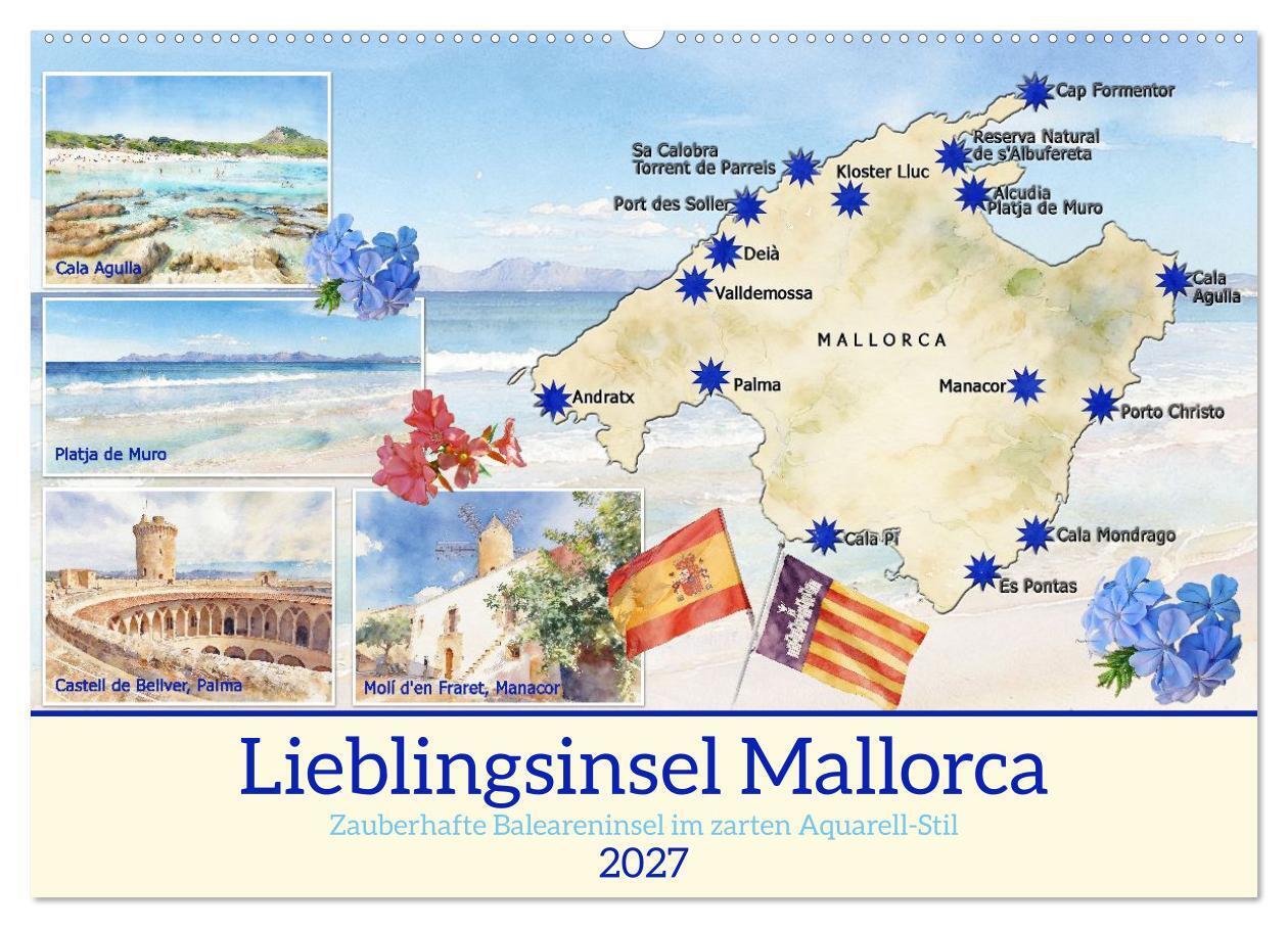 Lieblingsinsel Mallorca (Wandkalender 2027 DIN A2 quer) CALVENDO Monatskalender
