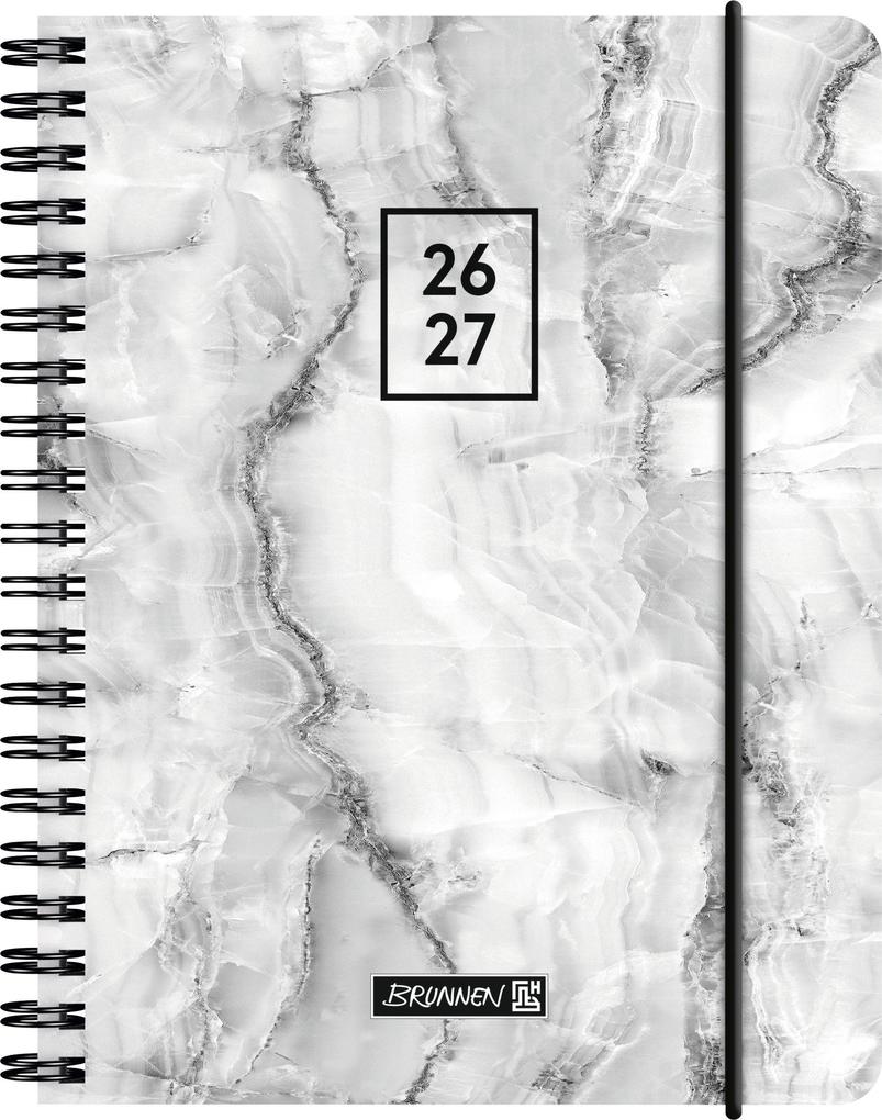 Schülerkalender 2026/2027 'Grey Marble' | A6 Kunststoff