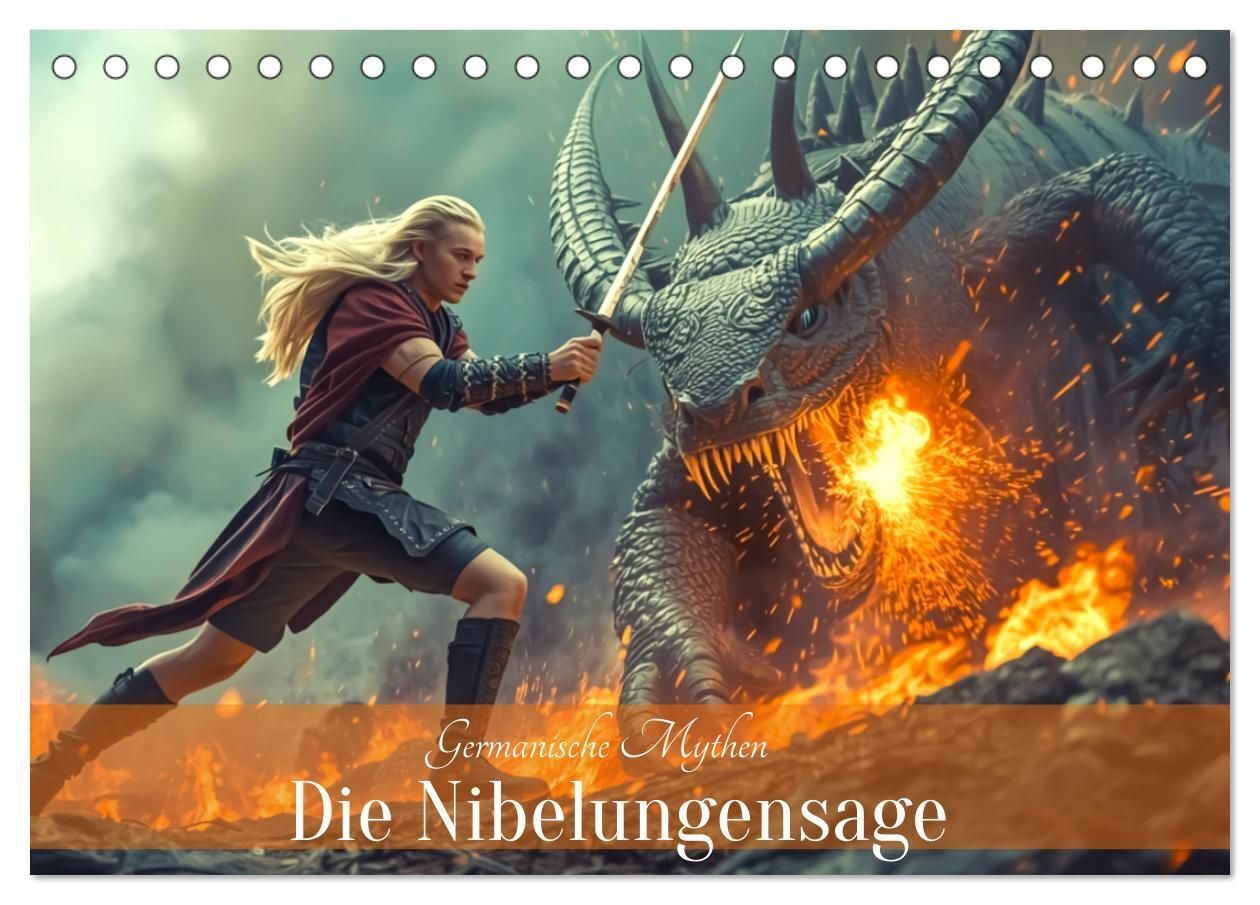 Germanische Mythen - Die Nibelungensage (Tischkalender 2027 DIN A5 quer) CALVENDO Monatskalender