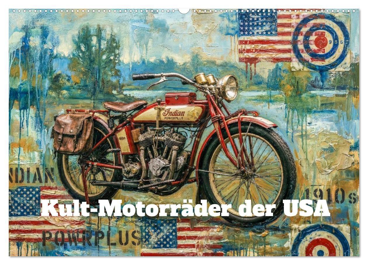 Kult-Motorräder der USA (Wandkalender 2027 DIN A2 quer) CALVENDO Monatskalender