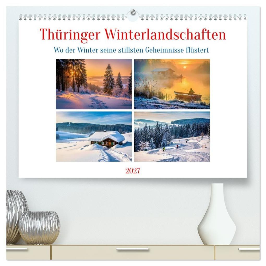 Thüringer Winterlandschaften (hochwertiger Premium Wandkalender 2027 DIN A2 quer) Kunstdruck in Hochglanz
