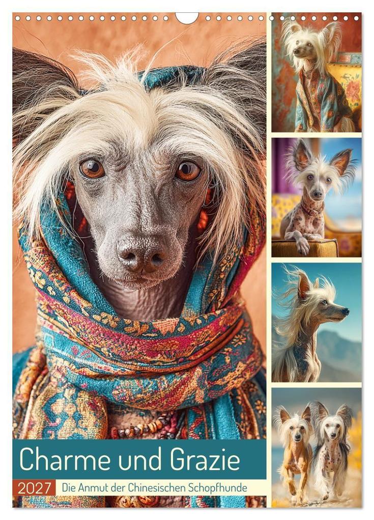 Charme und Grazie. Die Anmut der Chinesischen Schopfhunde (Wandkalender 2027 DIN A3 hoch) CALVENDO Monatskalender