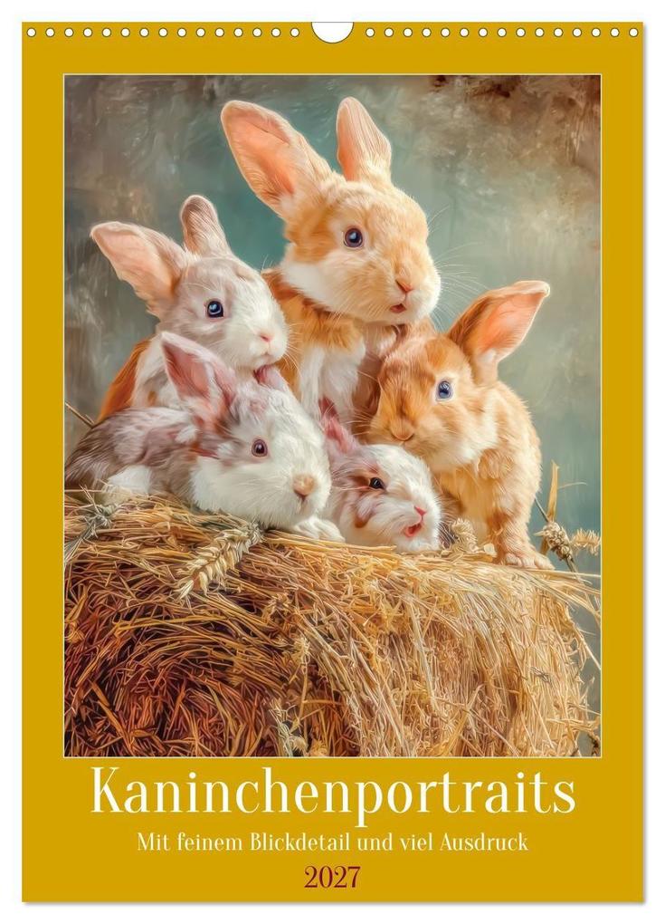 Kaninchenportraits - Mit feinem Blickdetail und viel Ausdruck (Wandkalender 2027 DIN A3 hoch) CALVENDO Monatskalender