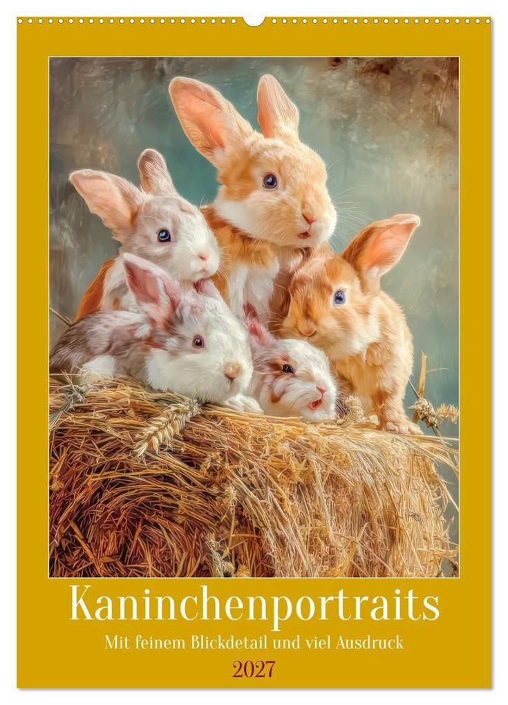 Kaninchenportraits - Mit feinem Blickdetail und viel Ausdruck (Wandkalender 2027 DIN A2 hoch) CALVENDO Monatskalender