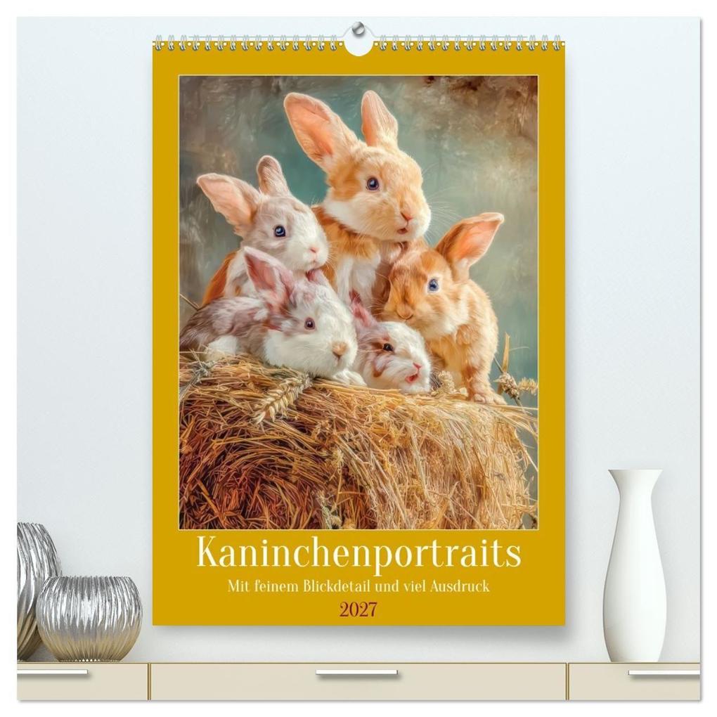 Kaninchenportraits - Mit feinem Blickdetail und viel Ausdruck (hochwertiger Premium Wandkalender 2027 DIN A2 hoch) Kunstdruck in Hochglanz