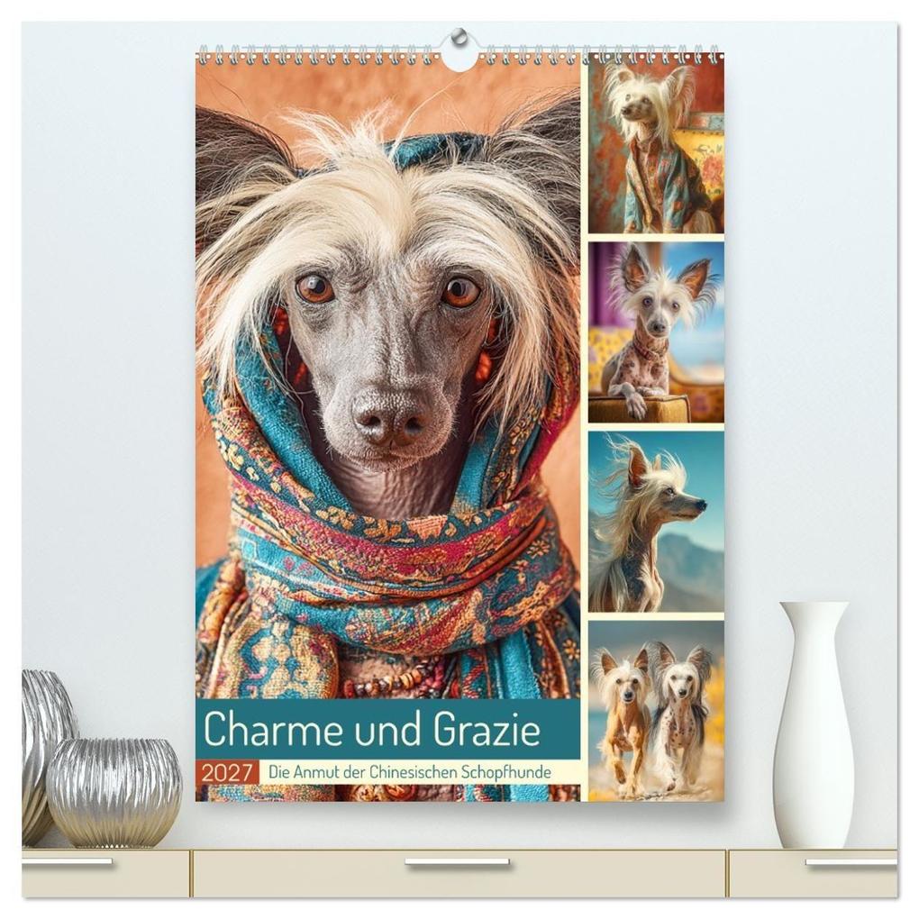 Charme und Grazie. Die Anmut der Chinesischen Schopfhunde (hochwertiger Premium Wandkalender 2027 DIN A2 hoch) Kunstdruck in Hochglanz