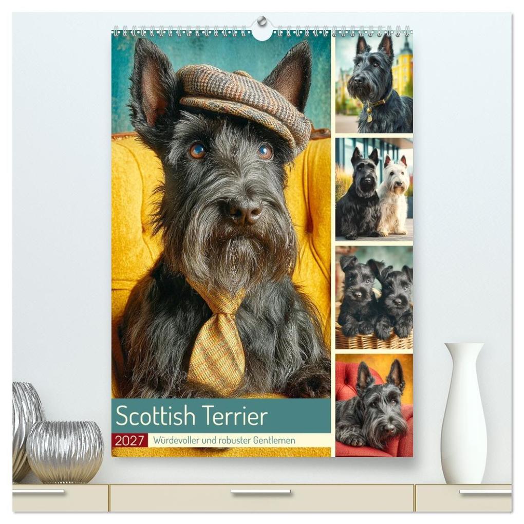 Scottish Terrier. Würdevoller und robuster Gentlemen (hochwertiger Premium Wandkalender 2027 DIN A2 hoch) Kunstdruck in Hochglanz