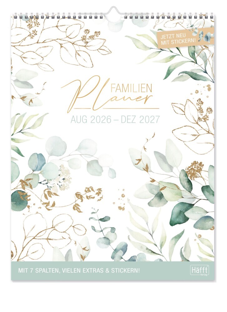 Familienplaner XXL 26/27 Wand-Kalender 7-spaltig 17 Monate [Blattgold]