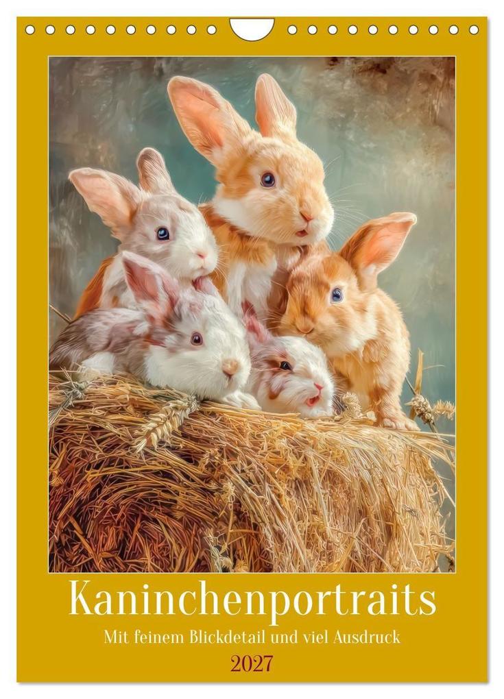 Kaninchenportraits - Mit feinem Blickdetail und viel Ausdruck (Wandkalender 2027 DIN A4 hoch) CALVENDO Monatskalender
