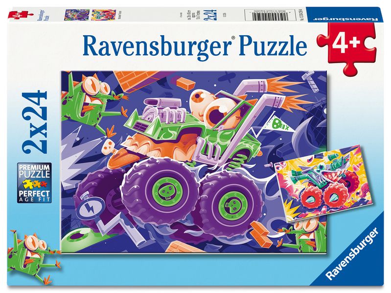 Kinderpuzzle 2x24 Teile - Monster Trucks