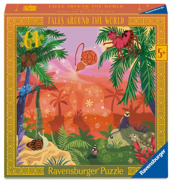 Kinderpuzzle 64 Teile - Anansi und der Topf der Weisheit