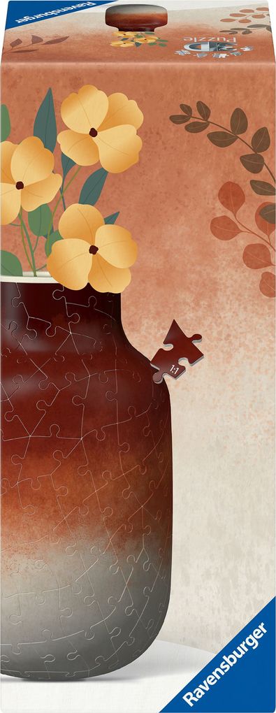 3D Puzzle Vase Gradient Brick-Red