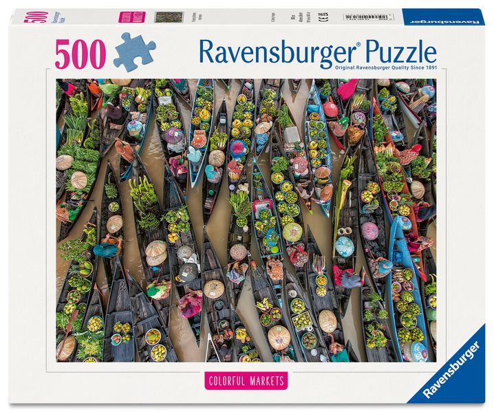 Erwachsenenpuzzle 500 Teile - Schwimmender Markt Indonesien