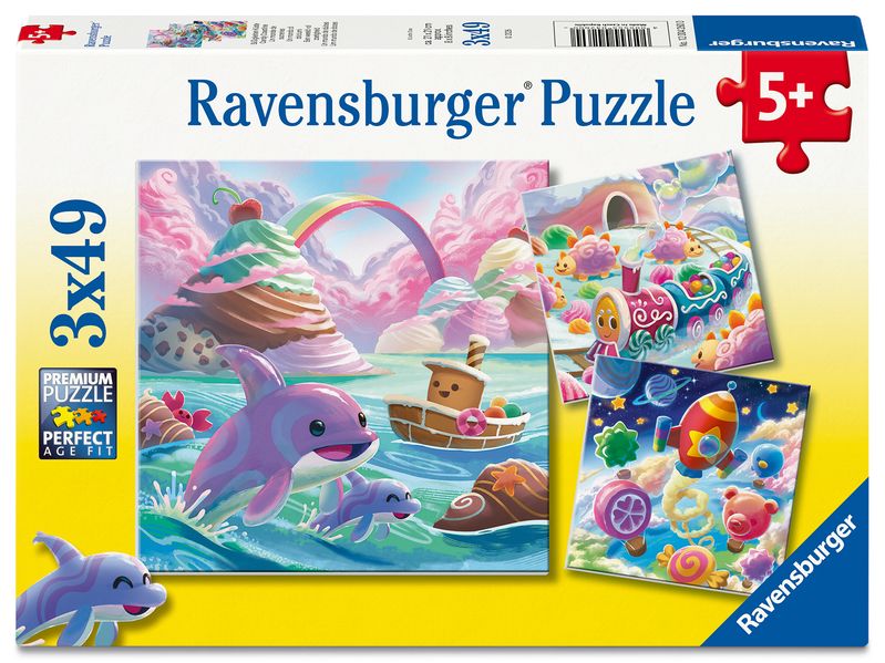 Kinderpuzzle 3x49 Teile - Süßigkeiten Küste