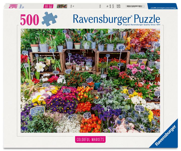 Erwachsenenpuzzle 500 Teile - Blumenmarkt Frankreich