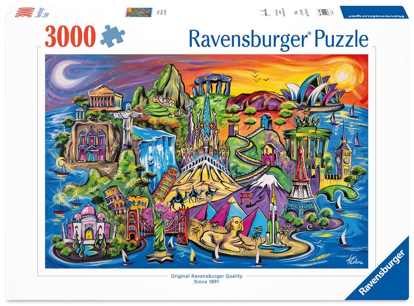 Erwachsenenpuzzle 3000 Teile - Schätze der Welt