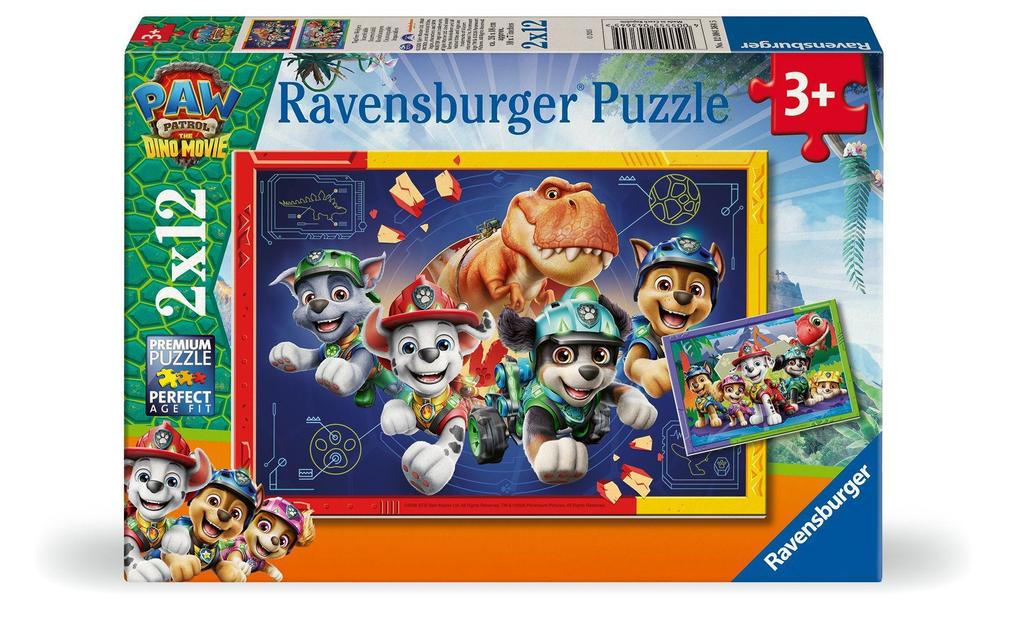 Kinderpuzzle 2x12 Teile - Paw Patrol 3 Dino Movie
