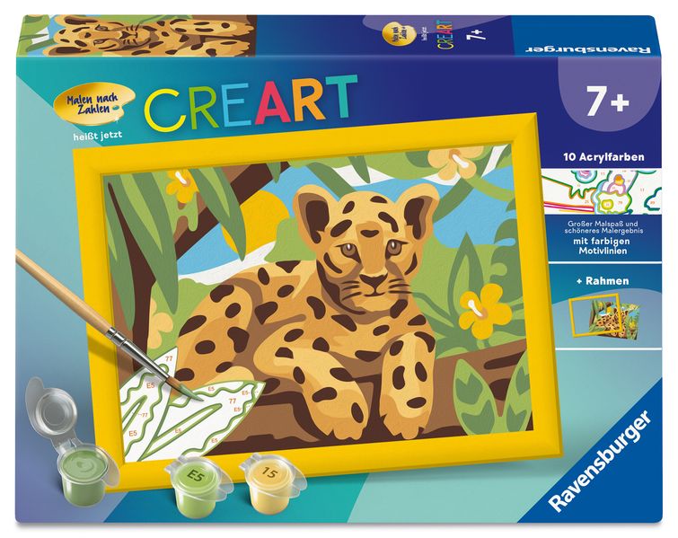 CreArt Malen nach Zahlen Kinder - Baby Leopard