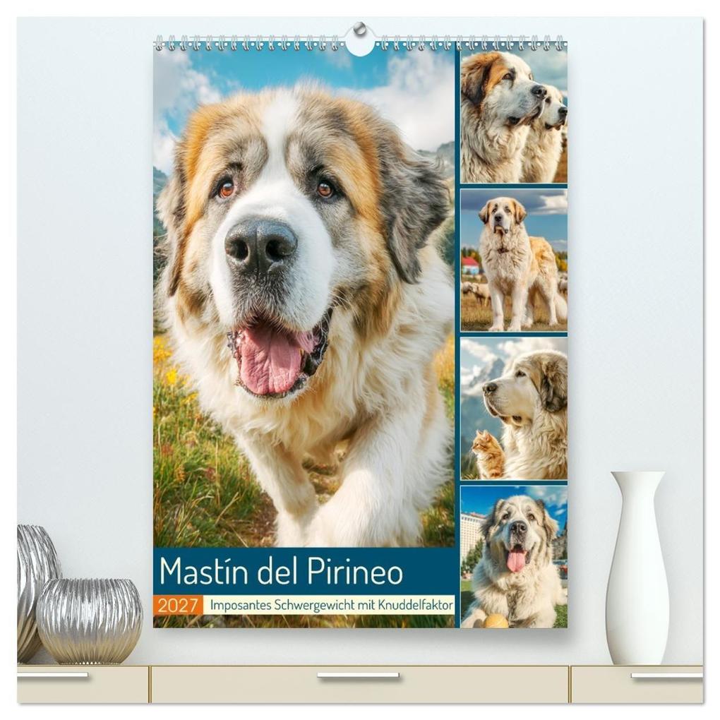 Mastín del Pirineo. Imposantes Schwergewicht mit Knuddelfaktor (hochwertiger Premium Wandkalender 2027 DIN A2 hoch) Kunstdruck in Hochglanz