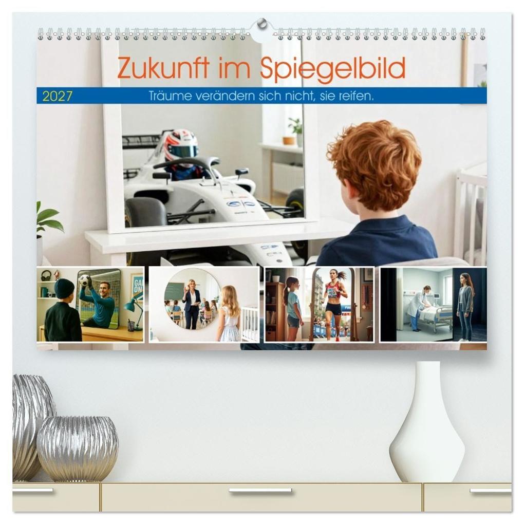 Zukunft im Spiegelbild - Träume verändern sich nicht sie reifen (hochwertiger Premium Wandkalender 2027 DIN A2 quer) Kunstdruck in Hochglanz