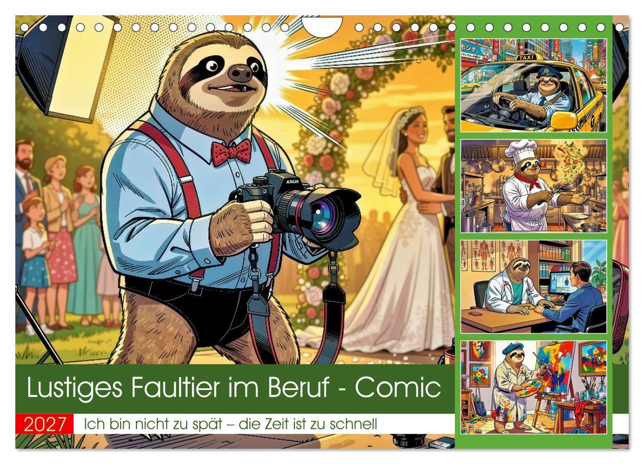 Lustiges Faultier im Beruf - Comic (Wandkalender 2027 DIN A4 quer) CALVENDO Monatskalender