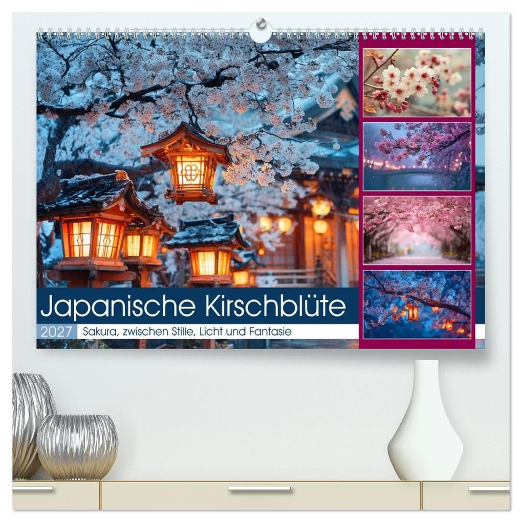 Japanische Kirschblüte (hochwertiger Premium Wandkalender 2027 DIN A2 quer) Kunstdruck in Hochglanz