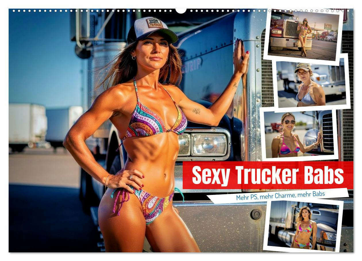 Sexy Trucker Babs (Wandkalender 2027 DIN A2 quer) CALVENDO Monatskalender