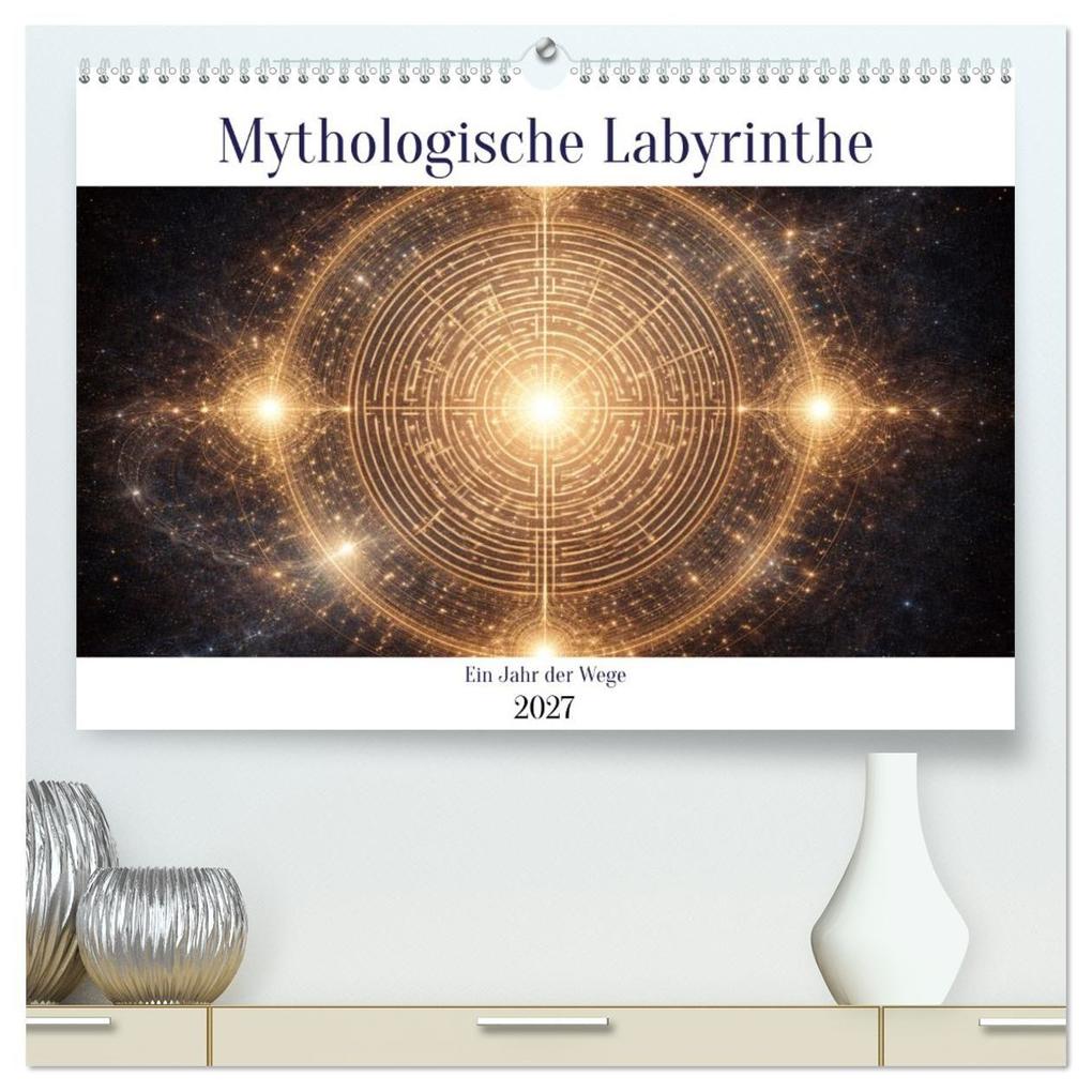 Mythologische Labyrinthe (hochwertiger Premium Wandkalender 2027 DIN A2 quer) Kunstdruck in Hochglanz