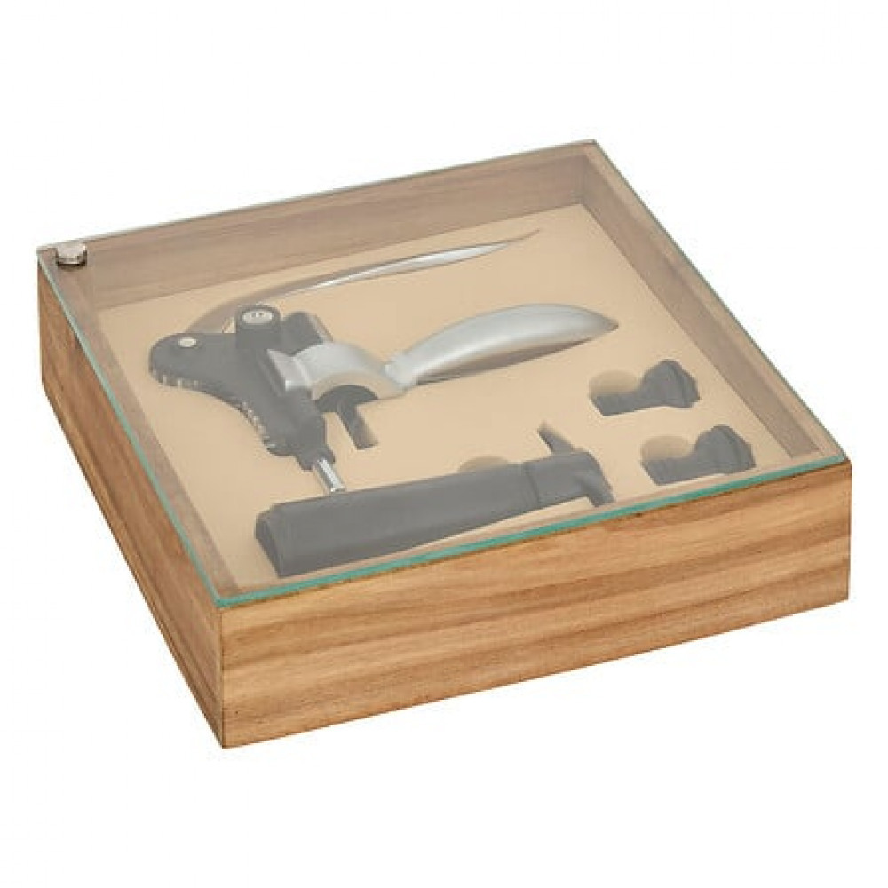 Jules Lever Sommelierbox 4er braun
