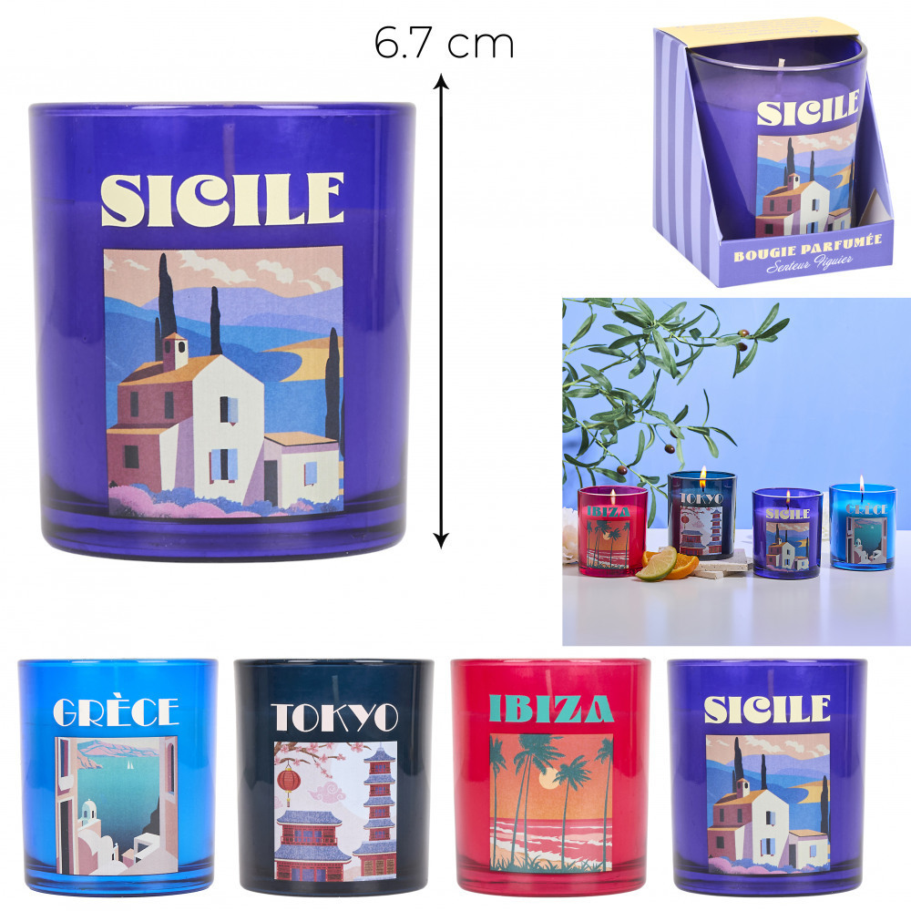 Duftkerze im Glas 67 cm hoch ReisegrOesse 4er-Pack