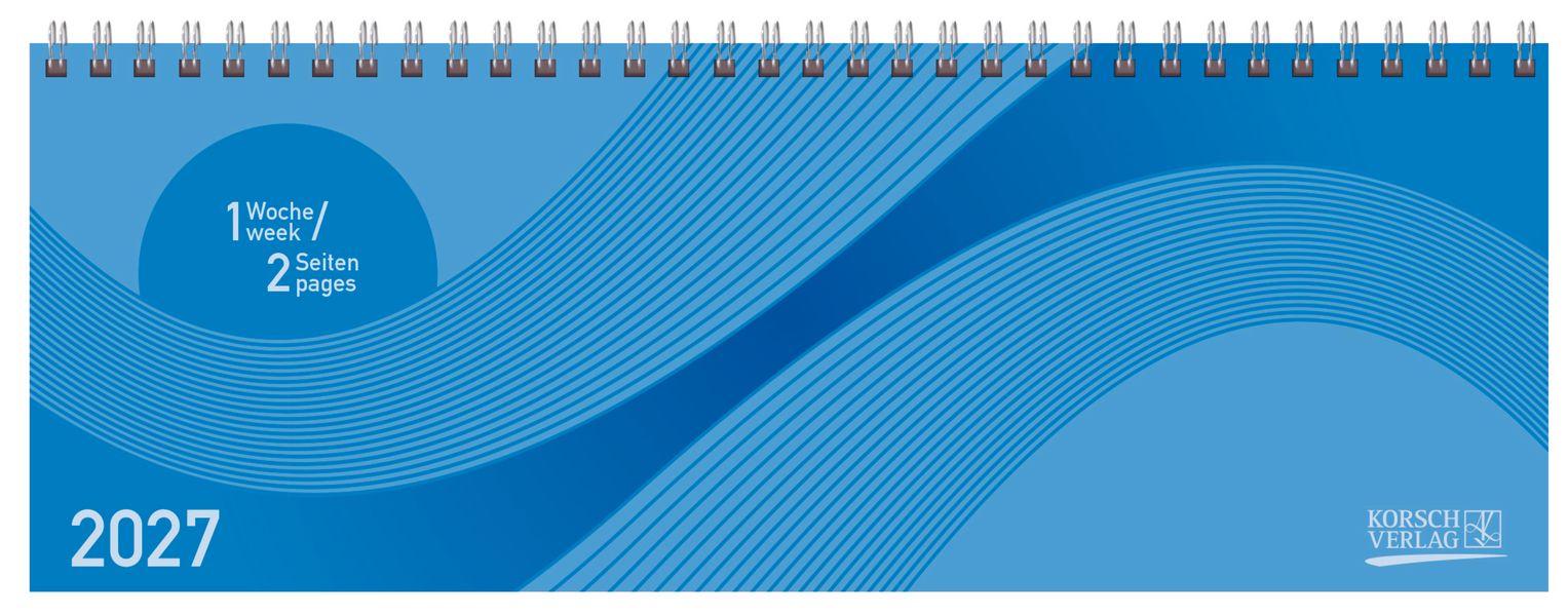 Tischkalender quer Professional Colourlux 2027 blau