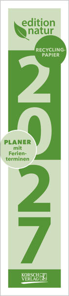 Streifenplaner Compact Dunkelgrün 2027 aus Recyclingpapier
