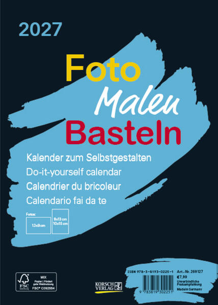 Foto-Malen-Basteln Bastelkalender A5 schwarz 2027