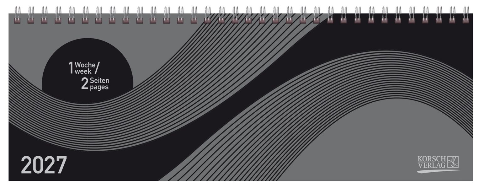 Tischkalender quer Professional Colourlux 2027 schwarz