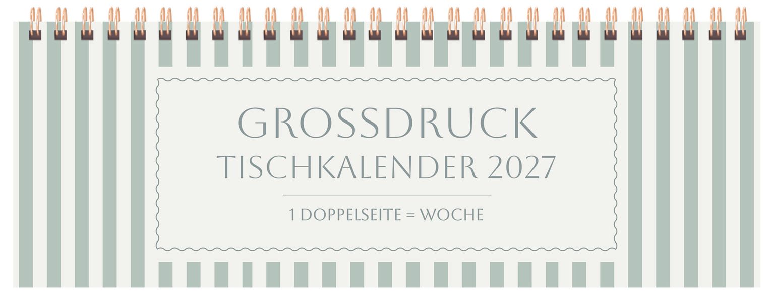 Tischquerkalender Großdruck Streifen 2027