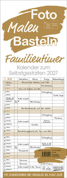 Foto-Malen-Basteln Familientimer gold 2027