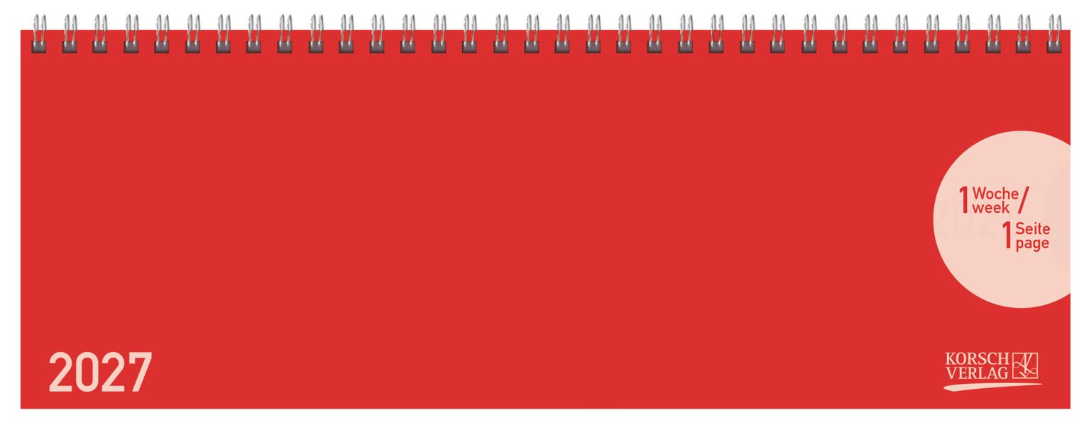 Tischquerkalender Classic Colourlux rot 2027