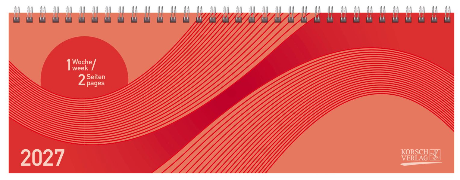 Tischkalender quer Professional Colourlux 2027 rot