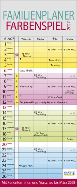 Familienplaner Farbenspiel 2027