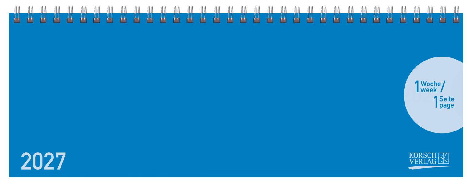 Tischquerkalender Classic Colourlux blau 2027
