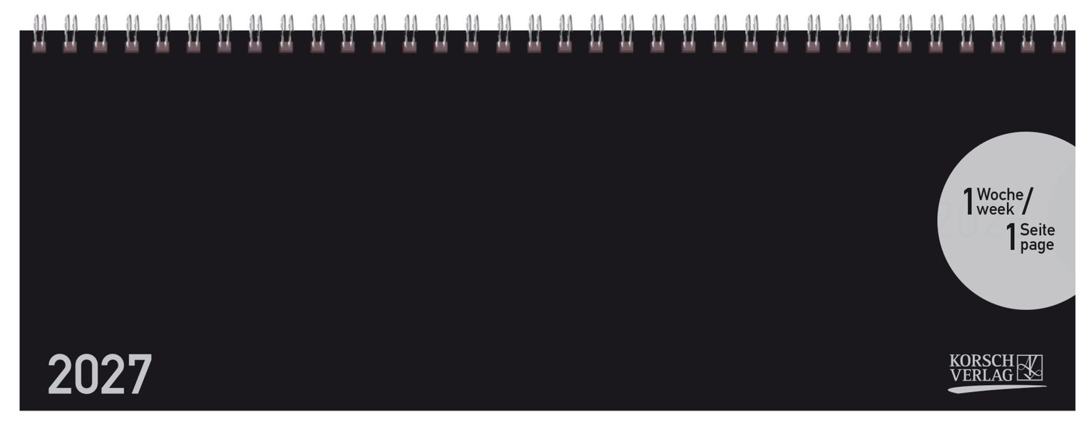Tischquerkalender Classic Colourlux schwarz 2027